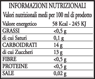 nettare albicocca tabella nutrizionale confezione 500ml RioDelSol