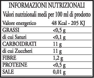 succo mirtillo 100 tabella nutrizionale confezione 210