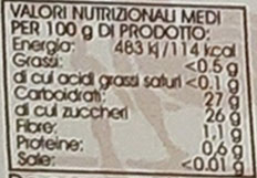 tabella nutrizionale Confettura di Ciliegie RioDelSol