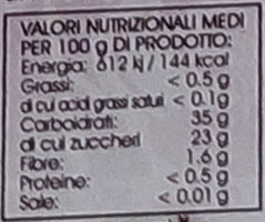 tabella nutrizionale Confettura di Mela e Cannella RioDelSol